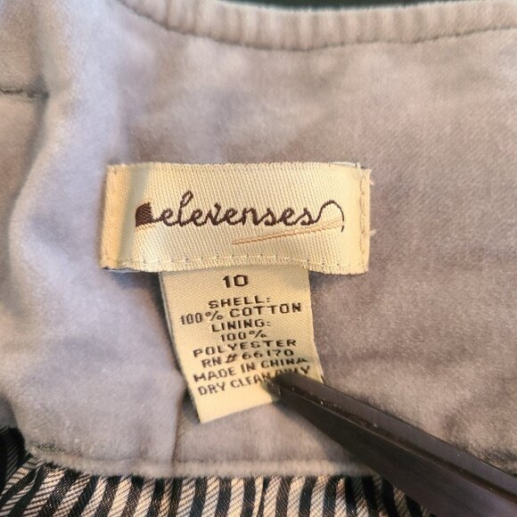 Anthropologie Elevensies Velvet Mini Skirt Oversized Buttons Pockets Cotton 10 - Picture 6 of 7